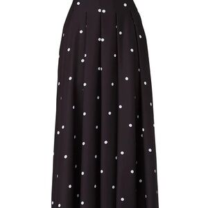 Fame and Partners Black Maxi Skirt with White Polka Dots